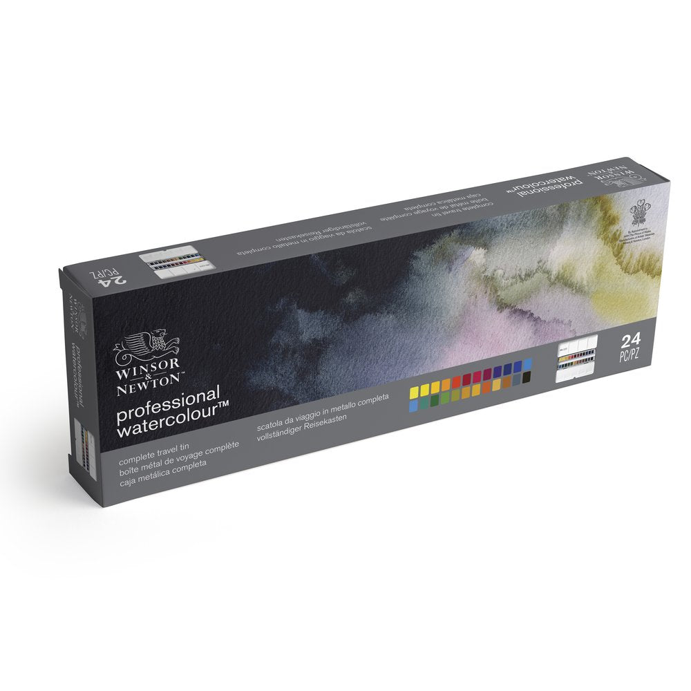 Winsor & Newton Complete Travel Tin 24pc Professiobnal Watercolour Set