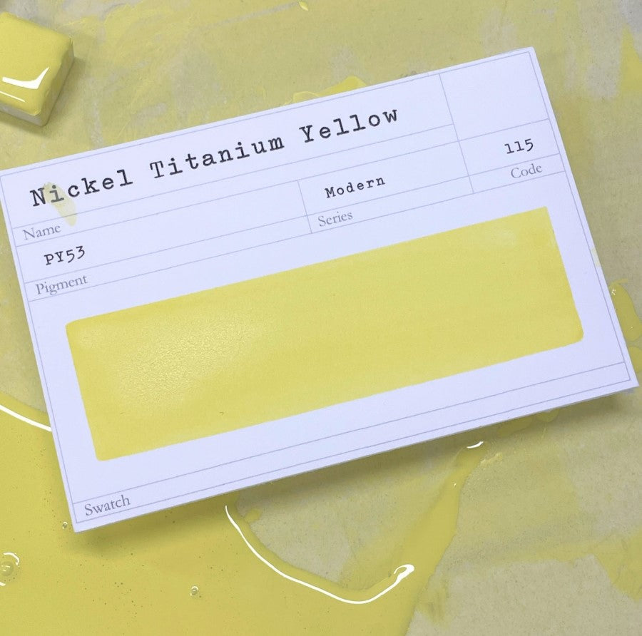 Nickel Titanium Yellow Half Pan Gouache: Stoneground Paint Co.