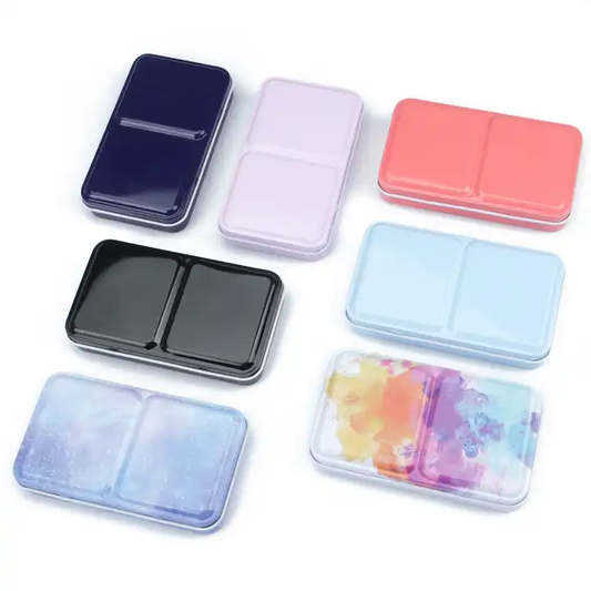 Metal Watercolor Tin ASSORTED COLORS: 12 Half Pans