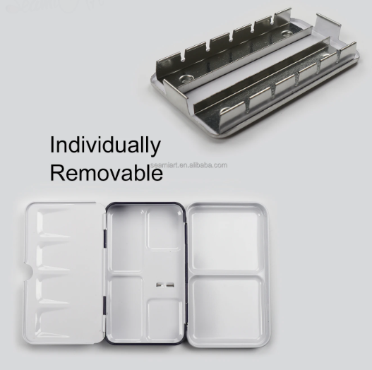 Metal Watercolor Tin ASSORTED COLORS: 12 Half Pans