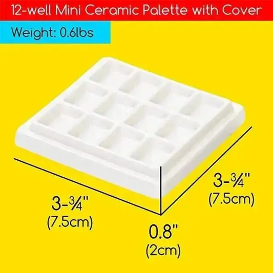 12 Well Ceramic Palette with Cover