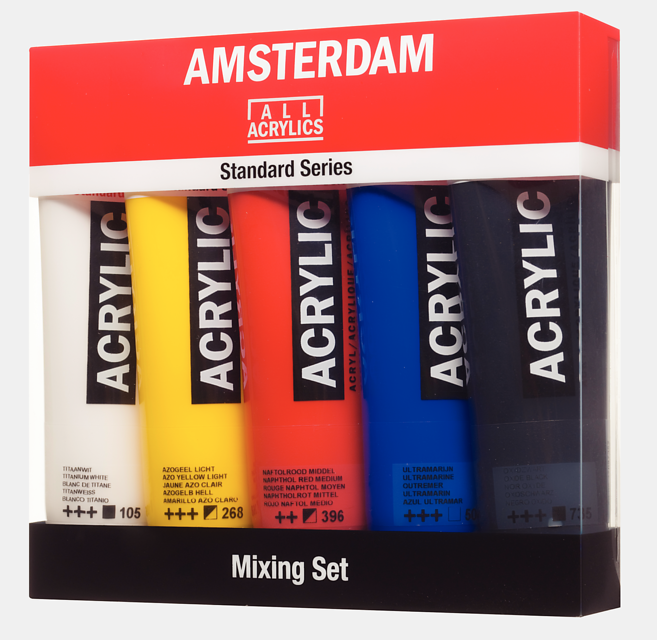 Mixing Acrylic Set: 5 x 120ml tubes from Amsterdam – spokane-art