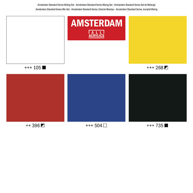 Mixing Acrylic Set: 5 x 120ml tubes from Amsterdam