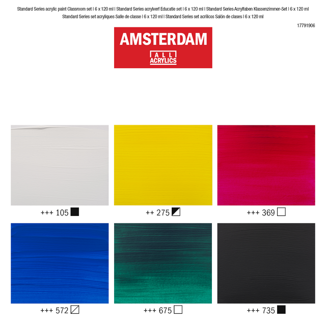 Classroom Acrylic Set: 6 x 120ml tubes from Amsterdam