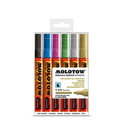 4MM Molotow Marker Metallic Set / 6 piece