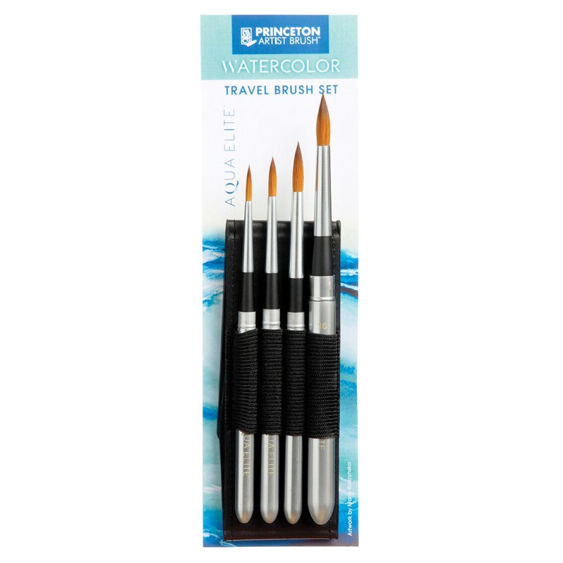 Pinceau Aquarelle Voyage Princeton Aqua Elite Synthetic Kolinsky - Taille 4, Pointe Ronde, Manche Métal Avec Capuchon Pinceau Aquarelle Voyage Princeton Aqua Elite Synthetic Kolinsky - Taille 4, Pointe Ronde, Manche Métal Avec Capuchon