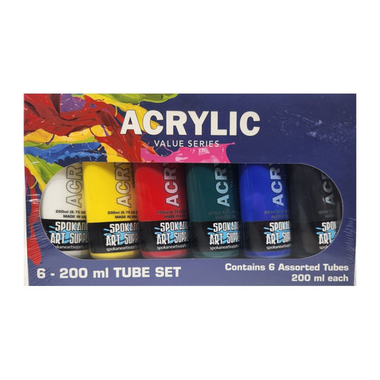 6 - 200ml Tube Acrlyic Set; Value Series
