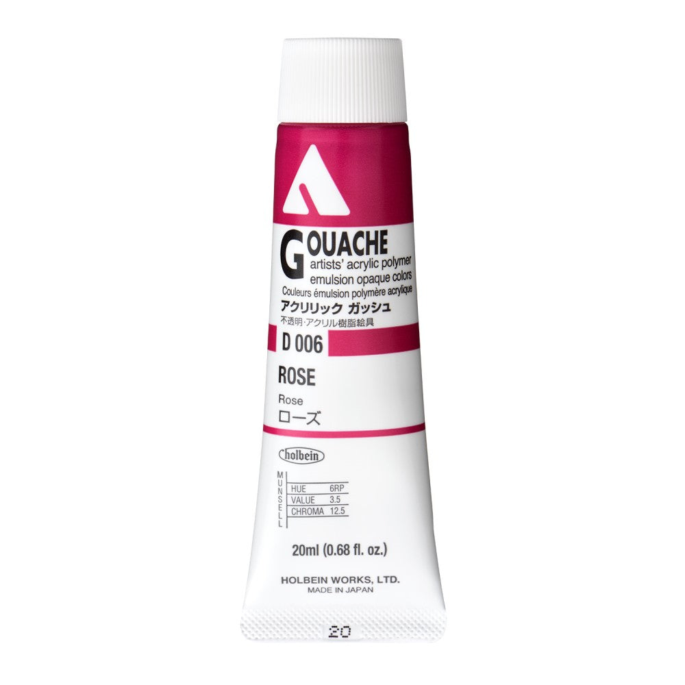 Rose 20ml Holbein Acrylic Gouache Tube D006