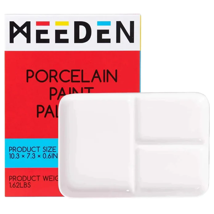 3-Well Ceramic Painting Palette: 10" x 7"