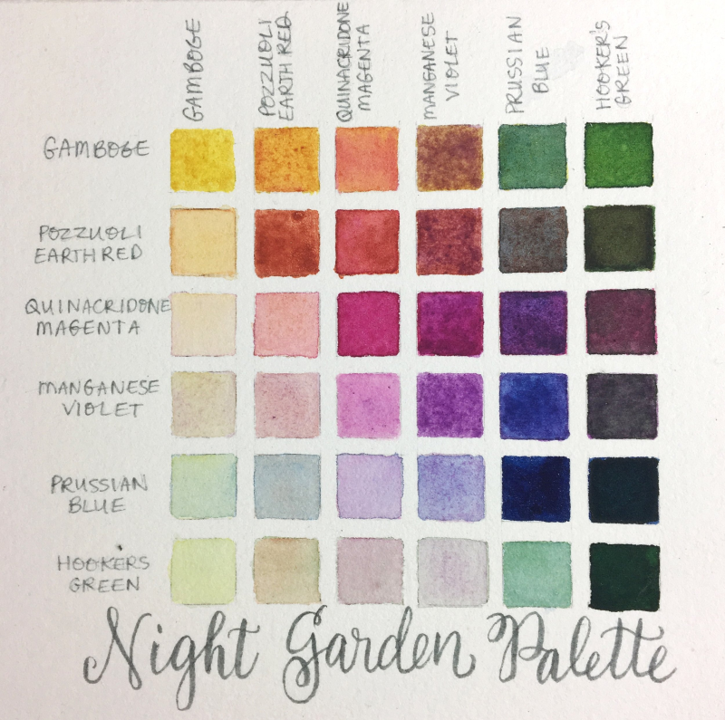Night Garden 6 Stoneground Paint Co. Metal Half Pan Palette