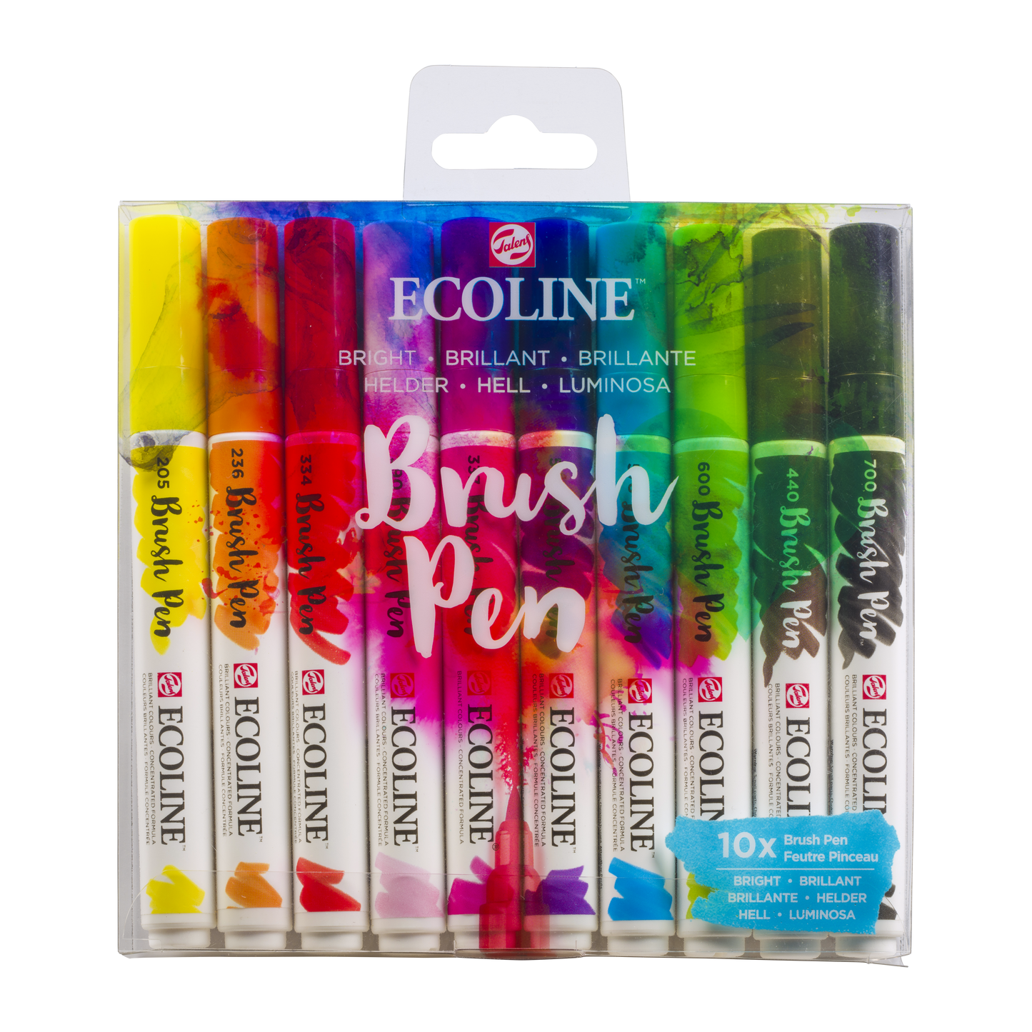 Ecoline BRIGHT Brush Pen Set: 10 Markers