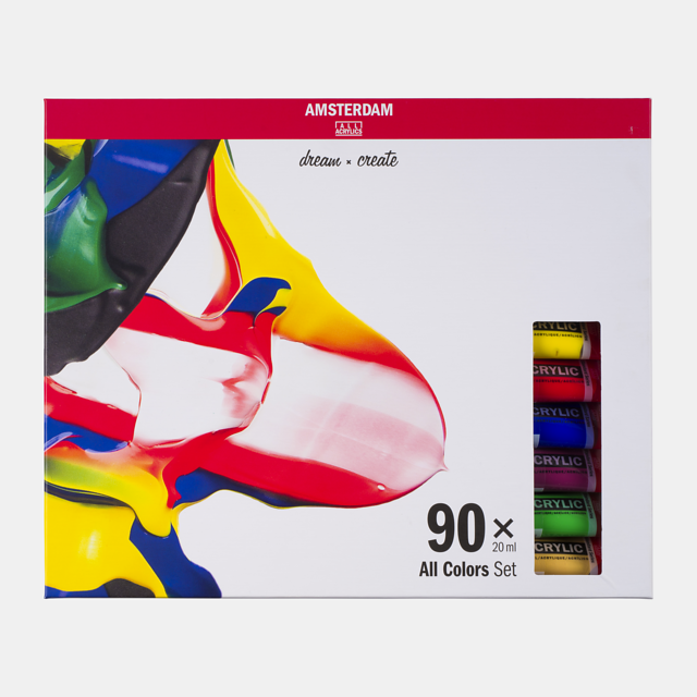 General Selection Acrylic Set: 90 x 20ml tubes from Amsterdam