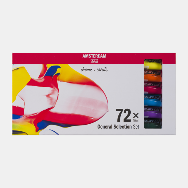 General Selection Acrylic Set: 72 x 20ml tubes from Amsterdam