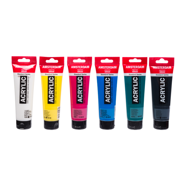 Classroom Acrylic Set: 6 x 120ml tubes from Amsterdam