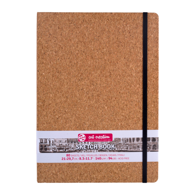NEW Talens Art Creation Sketchbook - CORK 11.7" x 8.3" Large Portrait