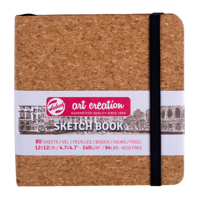 NEW-Talens Art Creation Sketchbook - CORK 4.7" x 4.7" Small Square