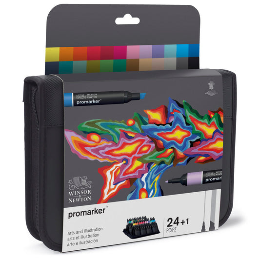 24+1 #0290078 Arts & Illustration Winsor & Newton ProMarker Set
