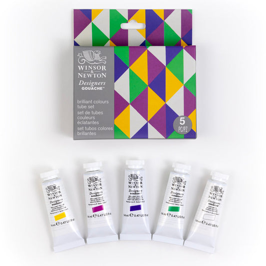 Brilliant Colors 5 tube Winsor & Newton Designers Gouache Set