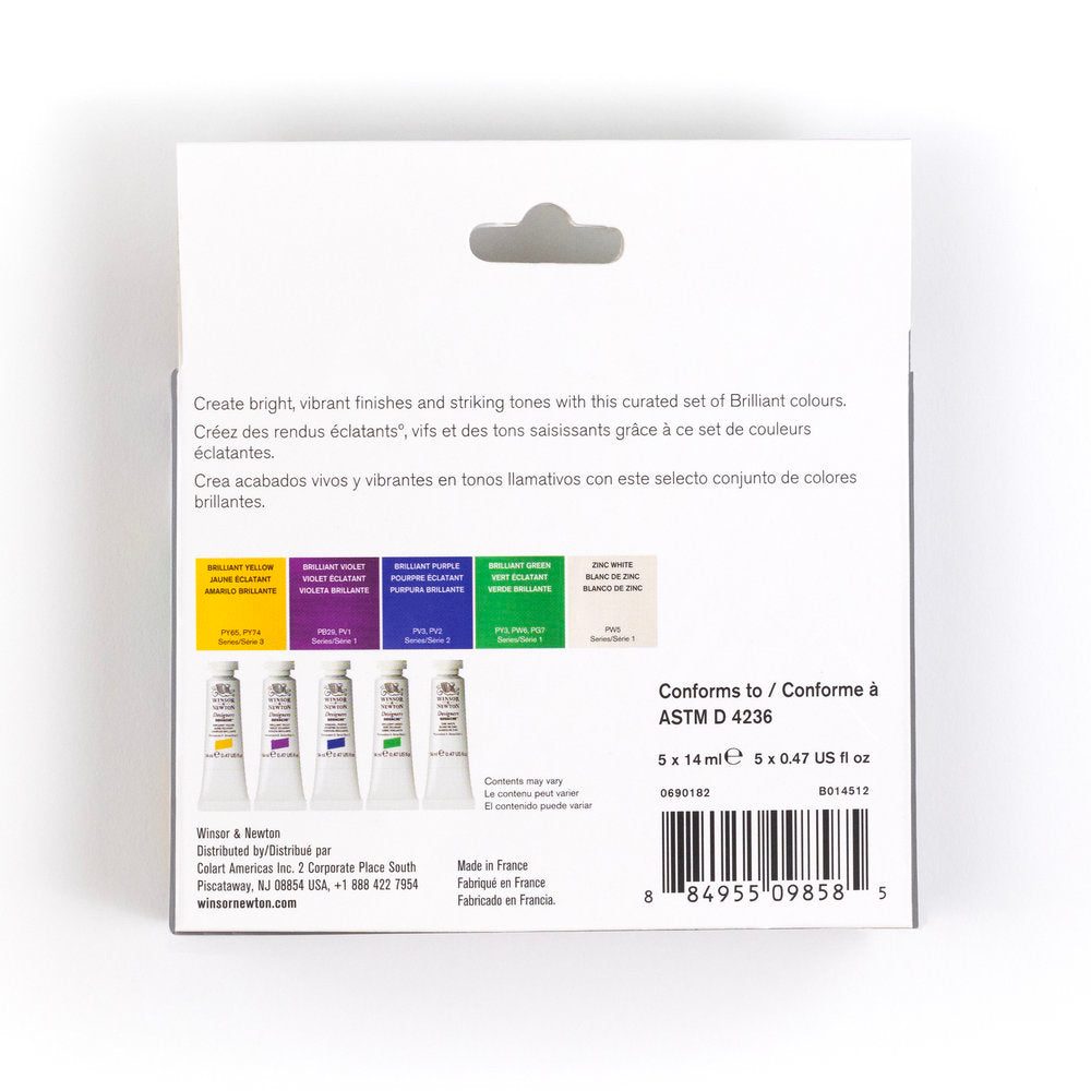 Brilliant Colors 5 tube Winsor & Newton Designers Gouache Set