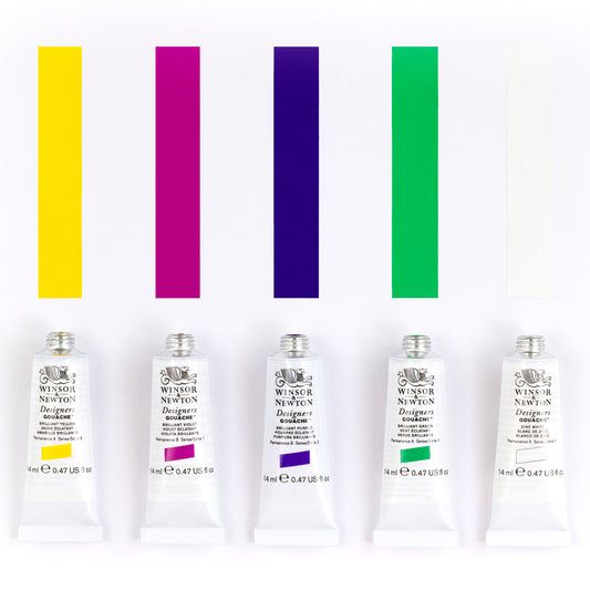 Brilliant Colors 5 tube Winsor & Newton Designers Gouache Set