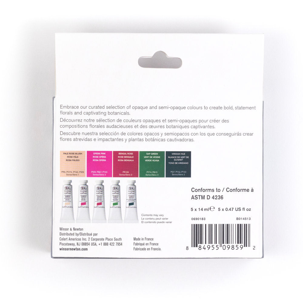 Botanical Colors 5 tube Winsor & Newton Designers Gouache Set