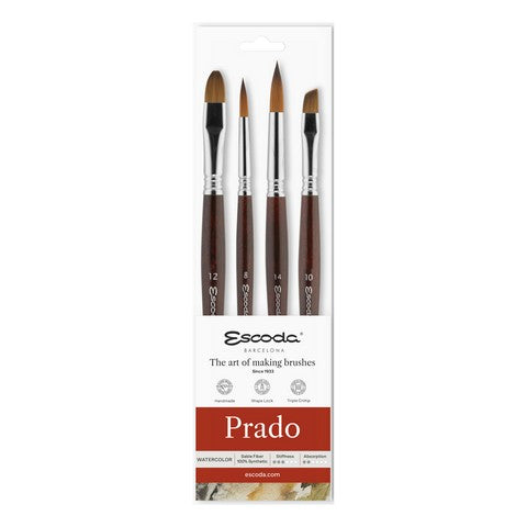 Escoda Prado Watercolor Short-Handled Brush Set #8913 (four brushes)