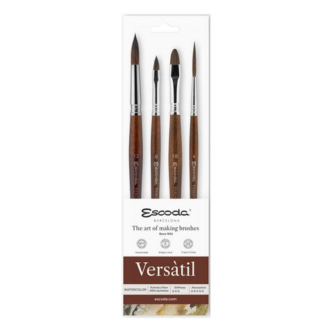 Escoda Versatil Watercolor Short-Handled Brush Set #8914 (four brushes)