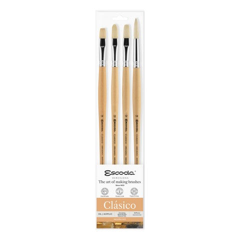 Escoda Classico Long-Handled Brush Set #8950 (four brushes)