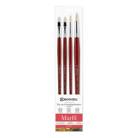 Escoda Marfil Long-Handled Brush Set #8957 (four brushes)