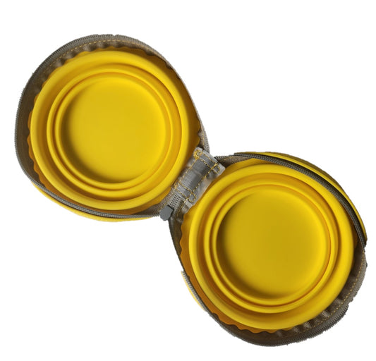 Silicone Yellow Double Water Bowl #9004