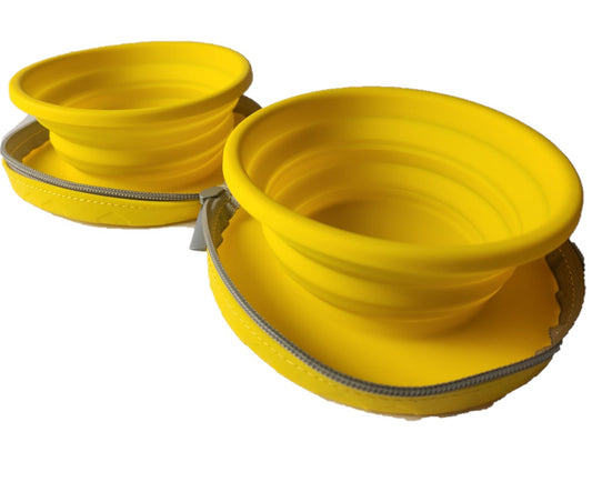 Silicone Yellow Double Water Bowl #9004