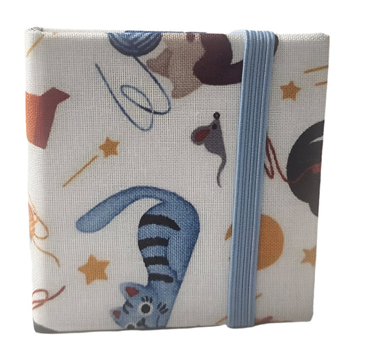 Mini Watercolor Journal 100% Cotton 2 3/8" square (with cats!)