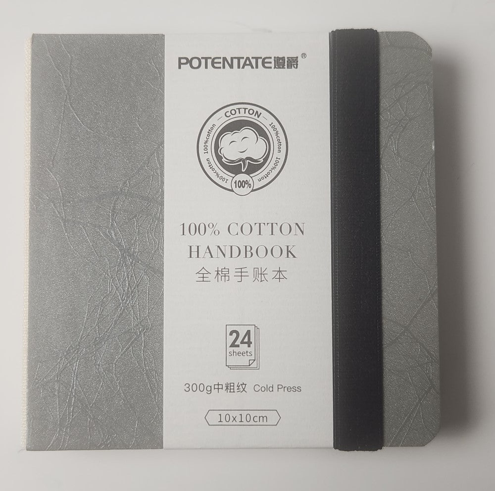 4"x4" Grey Hardbound Watercolor Journal 100% Cotton