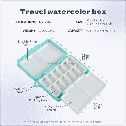 Mini Plastic Watercolor Palette: Violet