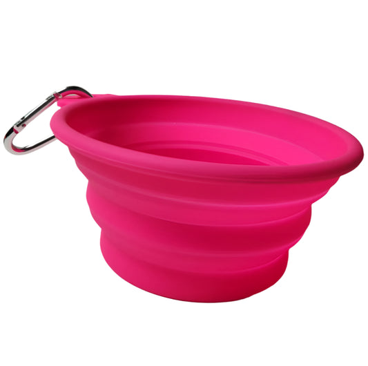 Silicone Fl Pink Collapsible Water Bowl 700ml #9002