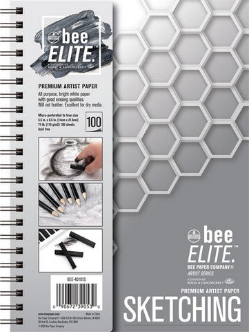 5.5"X 8.5" Bee Elite Sketching Pad with Spiral: 100 sheet