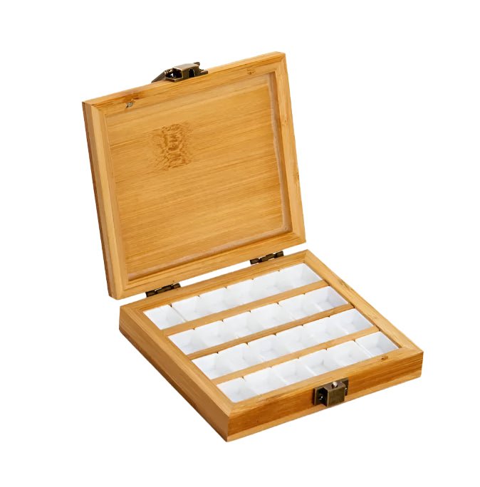 Bamboo Watercolor Case: Holds 24 empty plastic half pans (included)