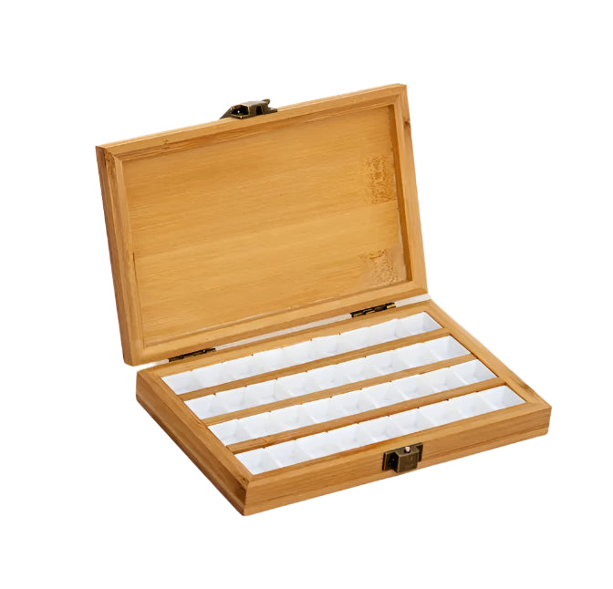 Bamboo Watercolor Case: Holds 36 empty plastic half pans (included)