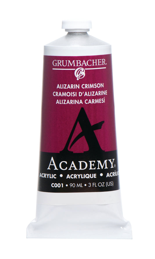 C001 Alizarin Crimson 90ml Grumbacher Academy Acrylic tube