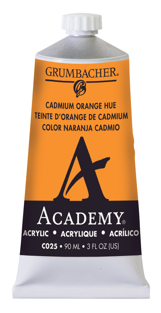 C025 Cadmium Orange Hue 90ml Grumbacher Academy Acrylic tube