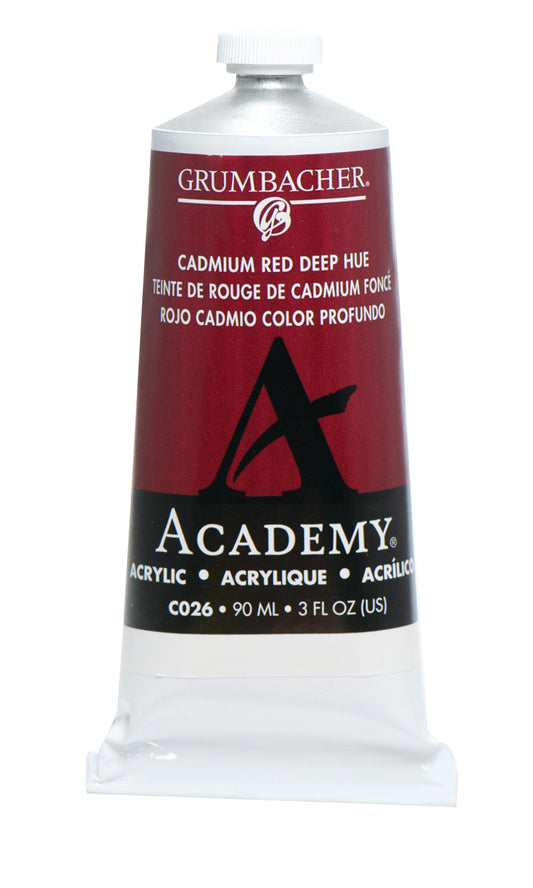 C026 Cadmium Red Deep Hue 90ml Grumbacher Academy Acrylic tube