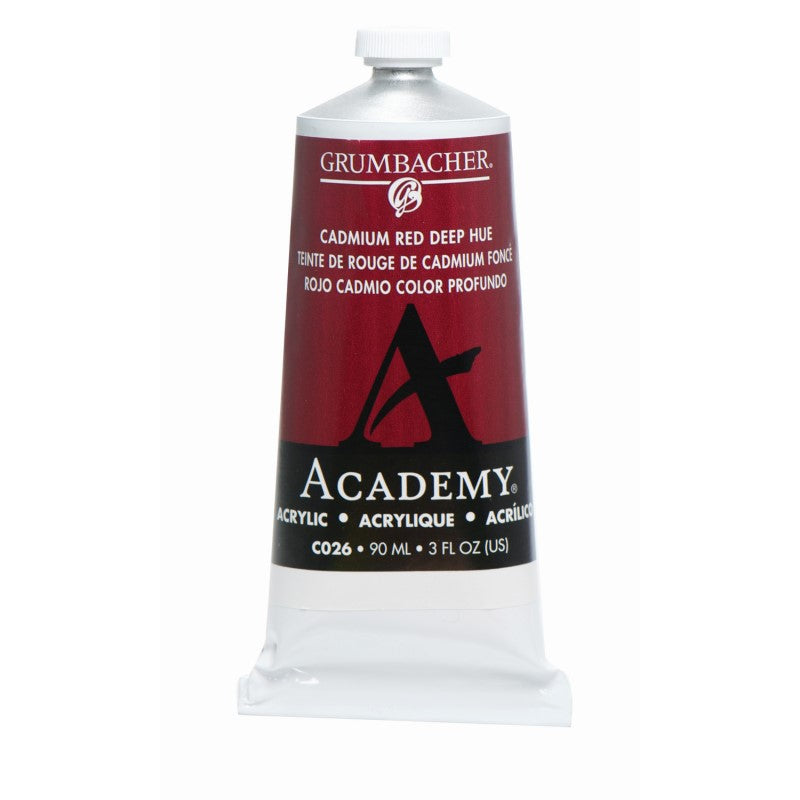 C026 Cadmium Red Deep Hue 90ml Grumbacher Academy Acrylic tube