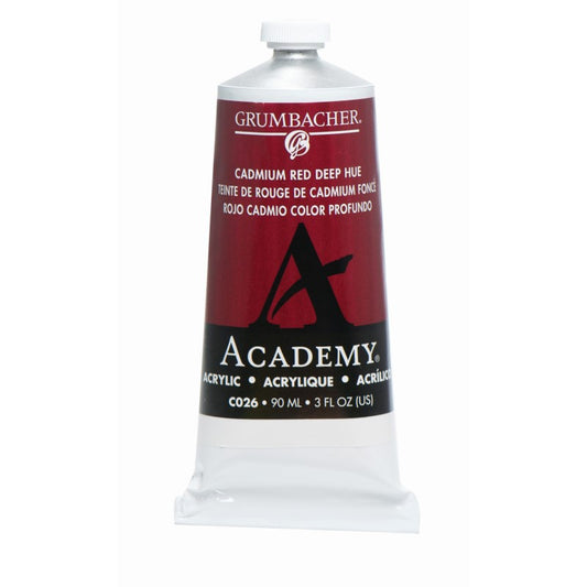 C026 Cadmium Red Deep Hue 90ml Grumbacher Academy Acrylic tube