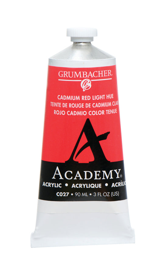 C027 Cadmium Red Light Hue 90ml Grumbacher Academy Acrylic tube