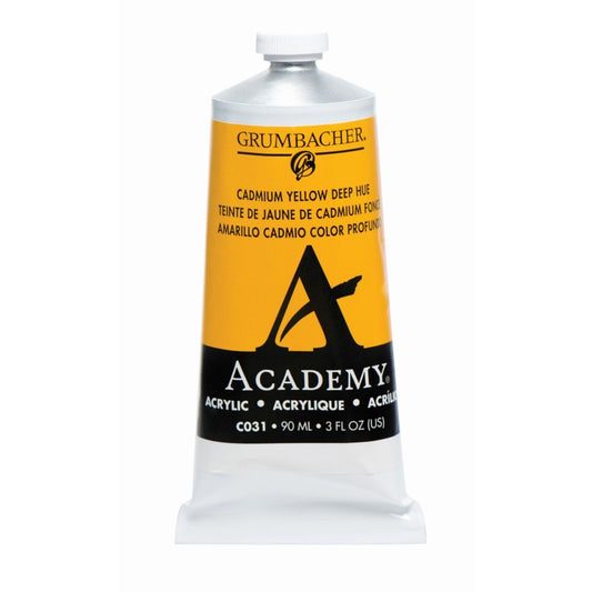 C031 Cadmium Yellow Deep 90ml Grumbacher Academy Acrylic tube