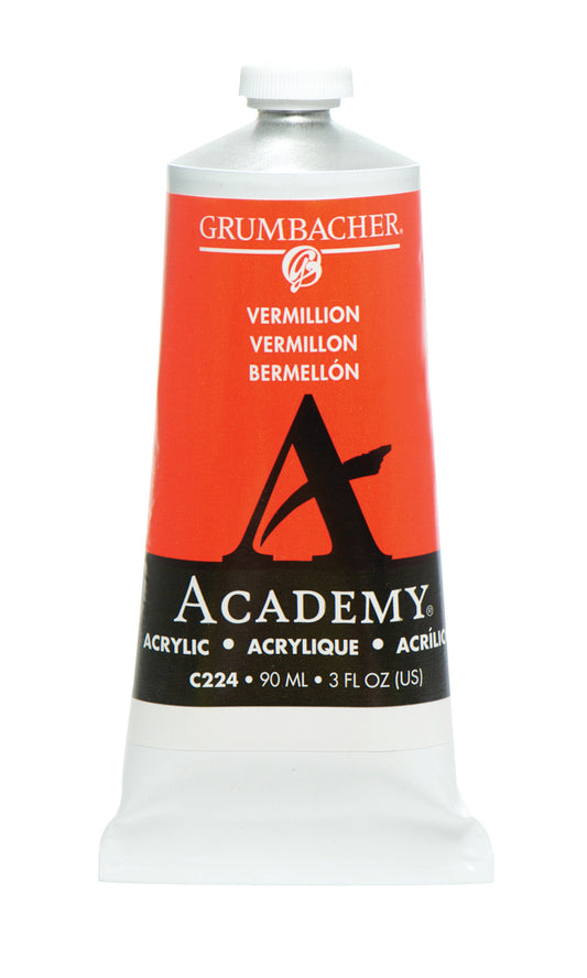 C224 Vermillion Hue 90ml Grumbacher Academy Acrylic tube