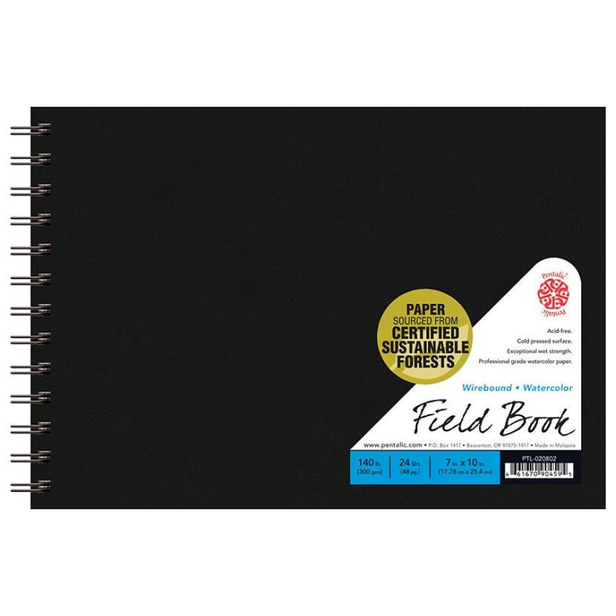 Pentalic 7″x10″ Watercolor Field Book-24sht