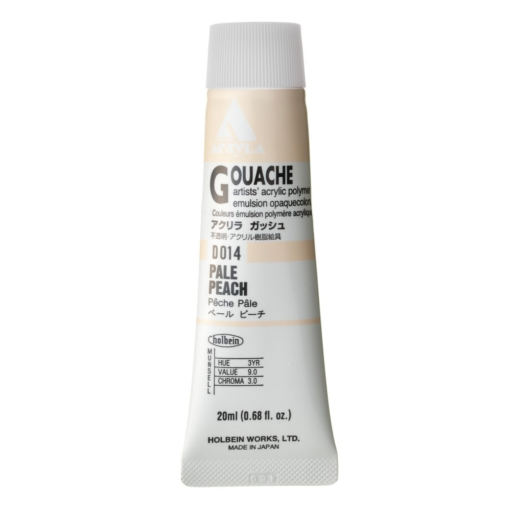 Pale Peach 20ml Holbein Acrylic Gouache Tube D014