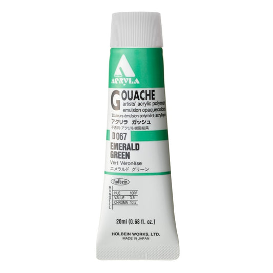Emerald Green 20ml Holbein Acrylic Gouache Tube D067