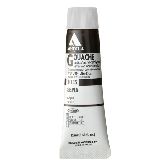 Sepia 20ml Holbein Acrylic Gouache Tube D135